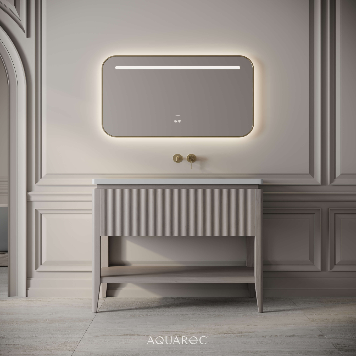 Kensington Vanity Unit & Stone Basin 1000mm Sabbia Grigio Oak